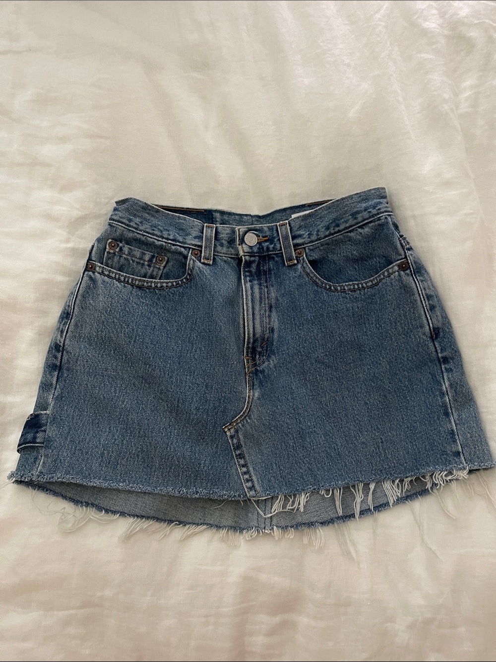 Aligrace Denim Cargo Mini Skirt